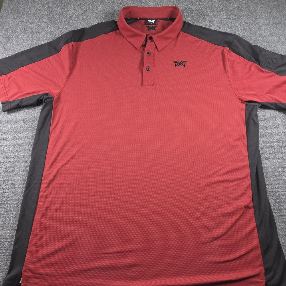 PXG Golf Polo Shirt XL Red Performance Stretch Short Sleeve Mens Athletic